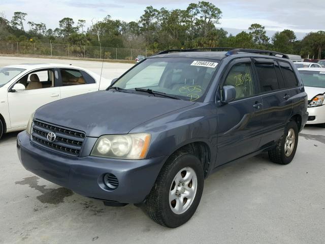 JTEGF21A720038646 - 2002 TOYOTA HIGHLANDER BLUE photo 2