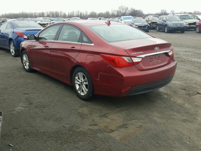 5NPEB4AC2EH851940 - 2014 HYUNDAI SONATA GLS RED photo 3