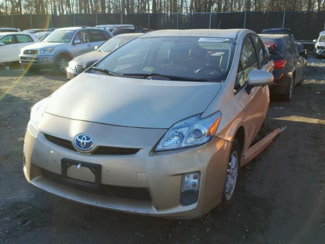 JTDKN3DUXA0043898 - 2010 TOYOTA PRIUS GOLD photo 2