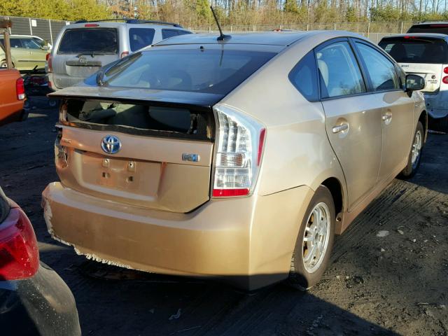 JTDKN3DUXA0043898 - 2010 TOYOTA PRIUS GOLD photo 4