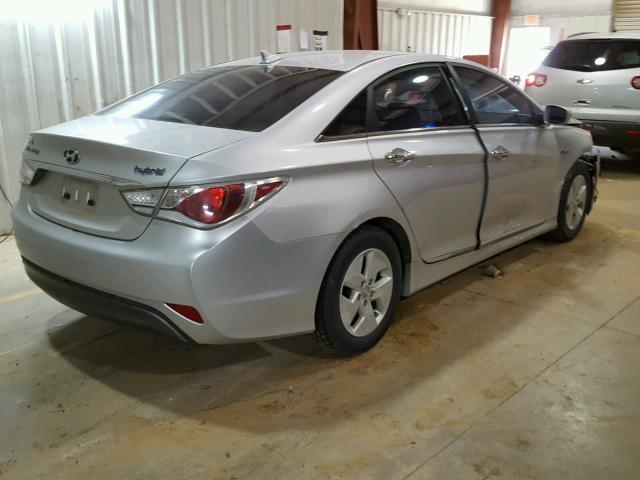 KMHEC4A43BA001691 - 2011 HYUNDAI SONATA HYB SILVER photo 4