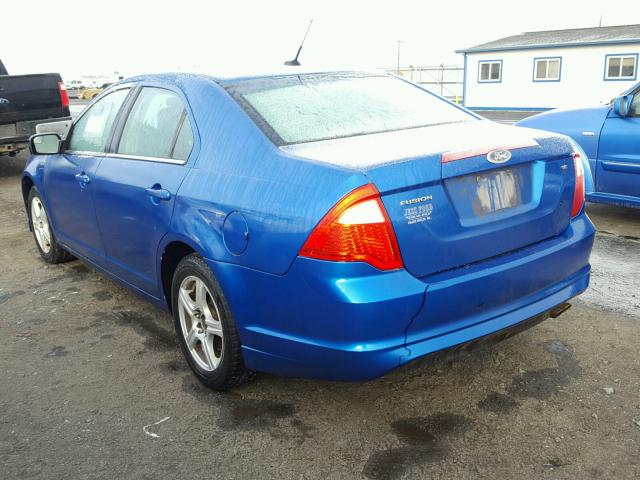 3FAHP0HA5CR379311 - 2012 FORD FUSION SE BLUE photo 3