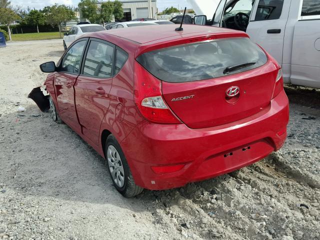 KMHCT5AE7GU279926 - 2016 HYUNDAI ACCENT SE RED photo 3