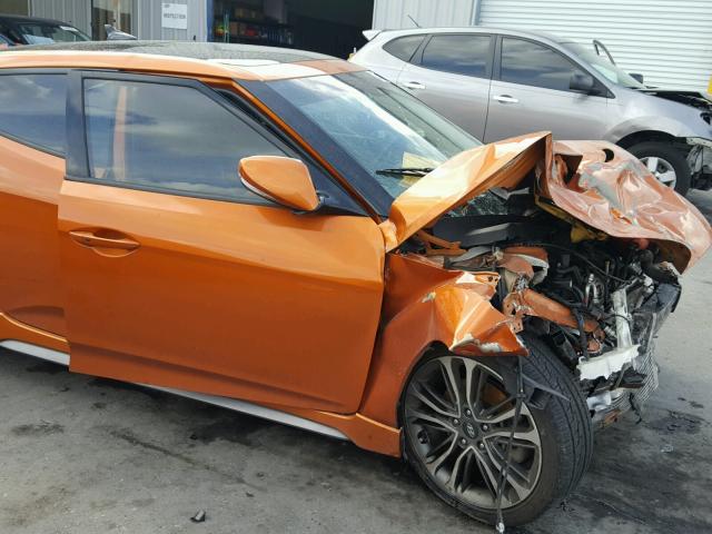 KMHTC6AE9DU101243 - 2013 HYUNDAI VELOSTER T ORANGE photo 9