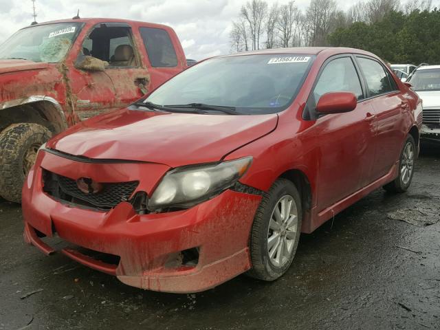 2T1BU4EE7AC478528 - 2010 TOYOTA COROLLA BA RED photo 2