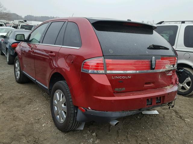 2LMDU88C88BJ32923 - 2008 LINCOLN MKX RED photo 3