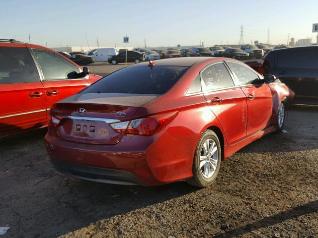 5NPEB4AC2EH942027 - 2014 HYUNDAI SONATA GLS RED photo 4