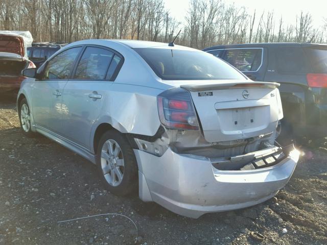 3N1AB6AP8BL643220 - 2011 NISSAN SENTRA 2.0 SILVER photo 3