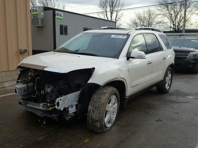 1GKER33778J187334 - 2008 GMC ACADIA SLT WHITE photo 2