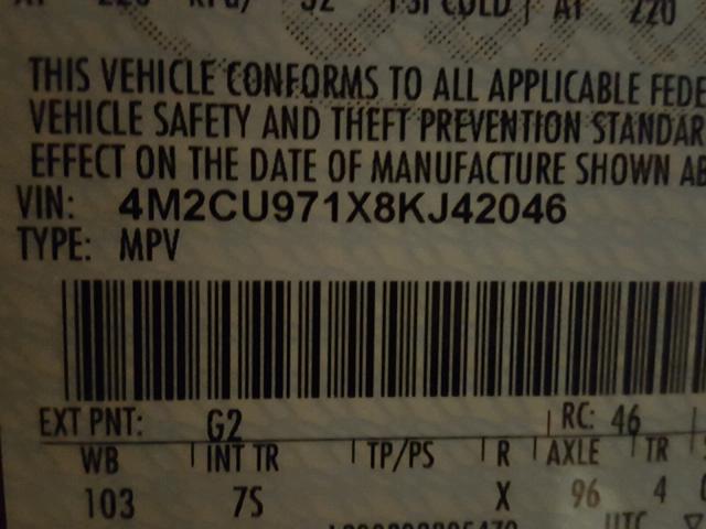 4M2CU971X8KJ42046 - 2008 MERCURY MARINER PR RED photo 10