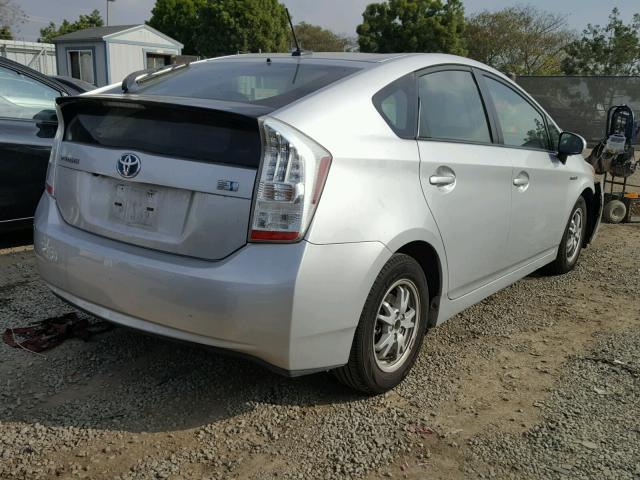 JTDKN3DU5A0068580 - 2010 TOYOTA PRIUS SILVER photo 4