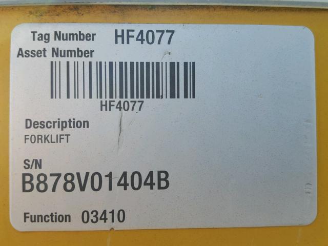 B878V01404B - 2000 YALE FORKLIFT YELLOW photo 10