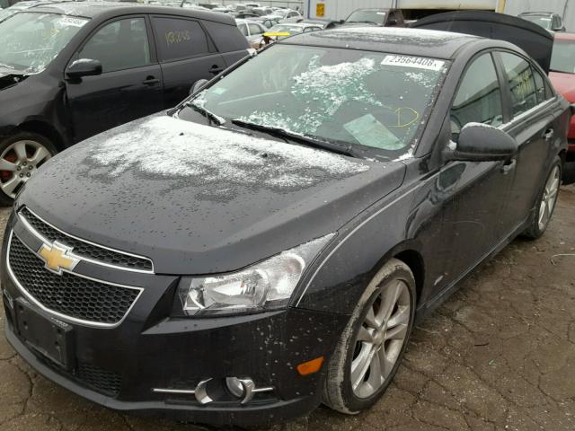 1G1PG5SB4E7381302 - 2014 CHEVROLET CRUZE LTZ BLACK photo 2