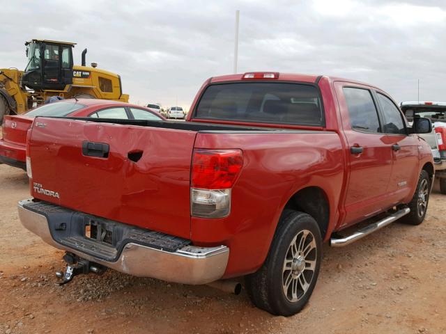 5TFEY5F13BX107579 - 2011 TOYOTA TUNDRA CRE RED photo 4