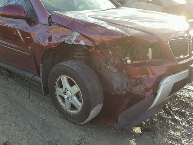 2CKDL63F076087047 - 2007 PONTIAC TORRENT MAROON photo 9