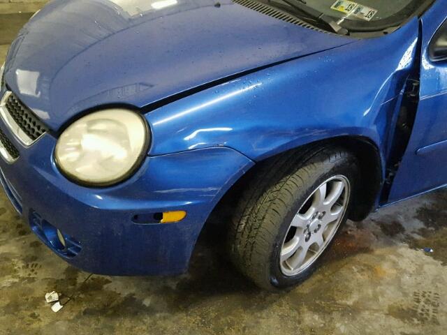 1B3ES56C64D503076 - 2004 DODGE NEON SXT BLUE photo 9