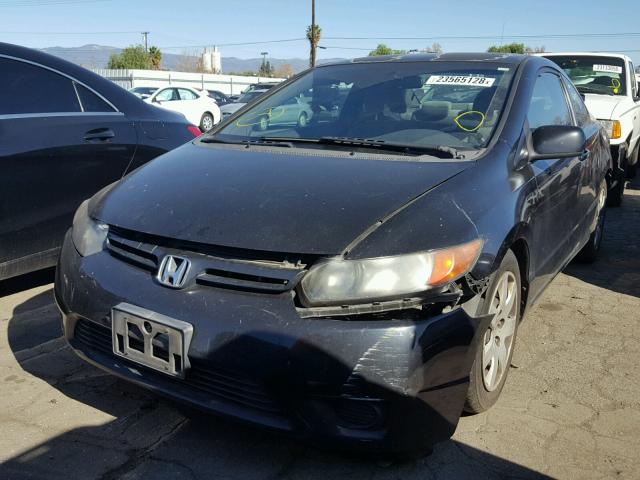 2HGFG12617H561666 - 2007 HONDA CIVIC LX BLACK photo 2