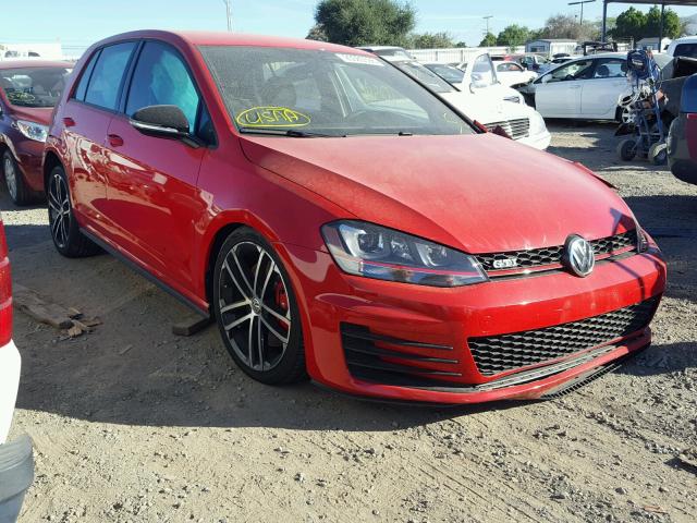 3VW447AU3HM014111 - 2017 VOLKSWAGEN GTI S/SE RED photo 1