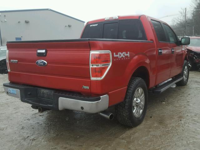 1FTFW1EF8BFA90459 - 2011 FORD F150 SUPER RED photo 4