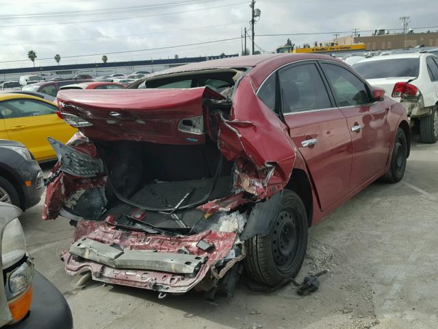 3N1AB7APXEL644136 - 2014 NISSAN SENTRA S RED photo 4