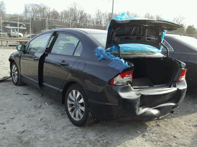 1HGFA16829L007541 - 2009 HONDA CIVIC EX შავი ფოტო 3