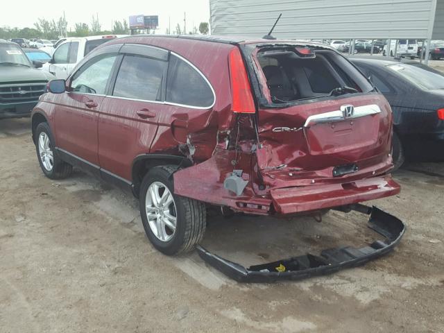 5J6RE3H76AL042811 - 2010 HONDA CR-V EXL RED photo 3