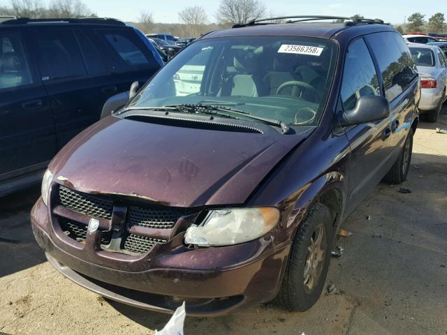 1D4GP45R04B507325 - 2004 DODGE CARAVAN SX BURGUNDY photo 2