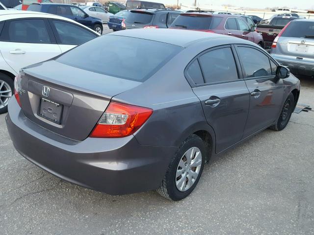 2HGFB2F52CH601088 - 2012 HONDA CIVIC LX GRAY photo 4