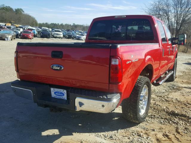 1FTSW21R78EE00460 - 2008 FORD F250 SUPER RED photo 4