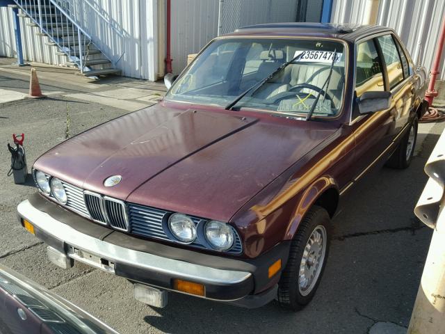 WBAAC7405F0677422 - 1985 BMW 318 I BURGUNDY photo 2