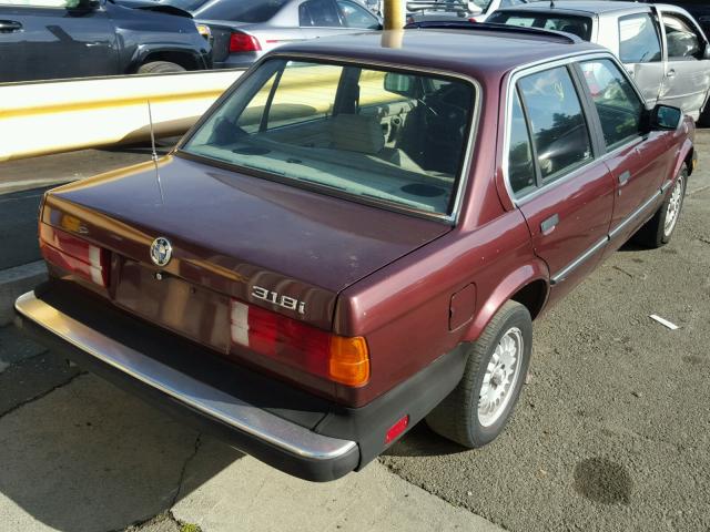 WBAAC7405F0677422 - 1985 BMW 318 I BURGUNDY photo 4