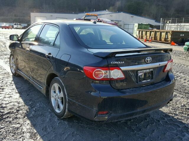 2T1BU4EEXBC597319 - 2011 TOYOTA COROLLA BA BLACK photo 3