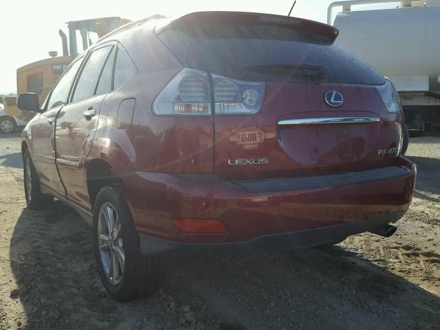 JTJGW31U782006455 - 2008 LEXUS RX 400H RED photo 3