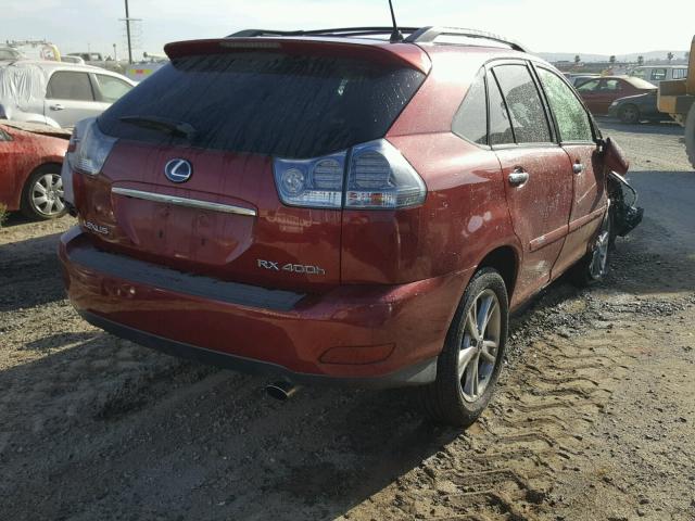 JTJGW31U782006455 - 2008 LEXUS RX 400H RED photo 4