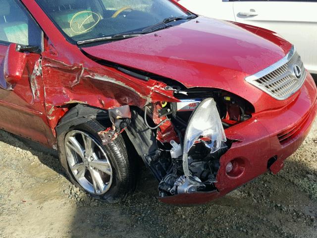 JTJGW31U782006455 - 2008 LEXUS RX 400H RED photo 9