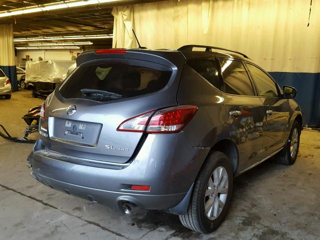 JN8AZ1MW2DW313122 - 2013 NISSAN MURANO S GRAY photo 4