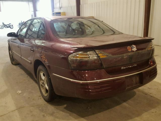 1G2HX54K614136204 - 2001 PONTIAC BONNEVILLE MAROON photo 3