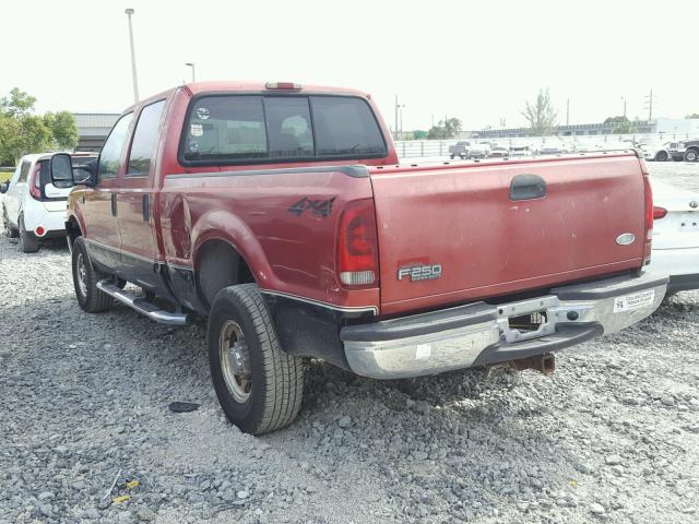 1FTNW21L51ED14658 - 2001 FORD F250 SUPER RED photo 3