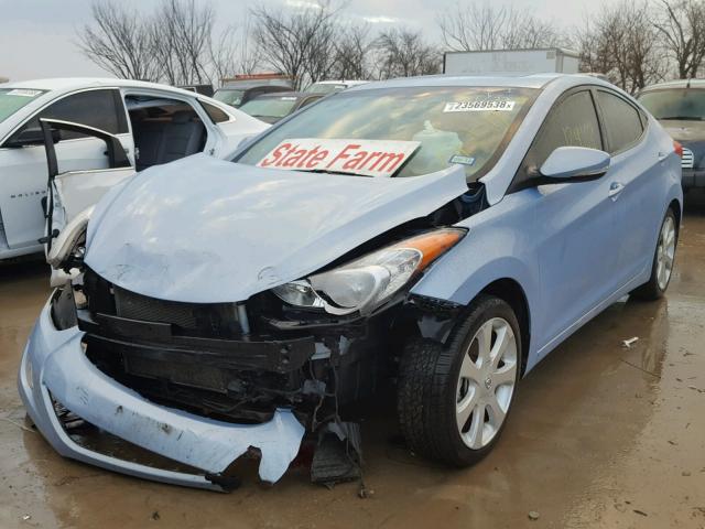 KMHDH4AE4DU617214 - 2013 HYUNDAI ELANTRA GL BLUE photo 2