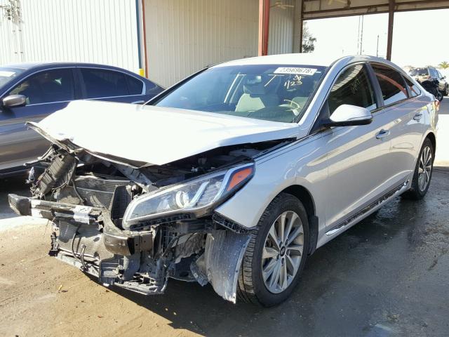 5NPE34AF4FH102307 - 2015 HYUNDAI SONATA SPO SILVER photo 2