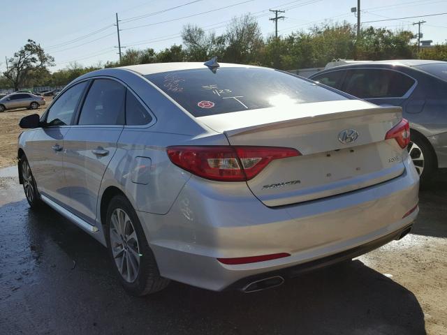 5NPE34AF4FH102307 - 2015 HYUNDAI SONATA SPO SILVER photo 3