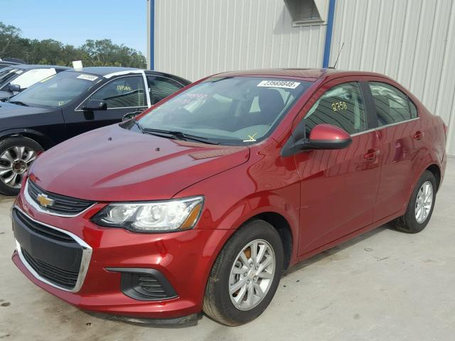 1G1JD5SH0J4100840 - 2018 CHEVROLET SONIC LT RED photo 2