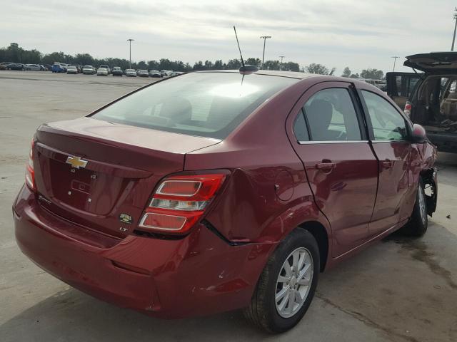 1G1JD5SH0J4100840 - 2018 CHEVROLET SONIC LT RED photo 4