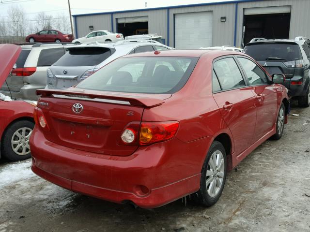 2T1BU4EE3AC493592 - 2010 TOYOTA COROLLA BA MAROON photo 4