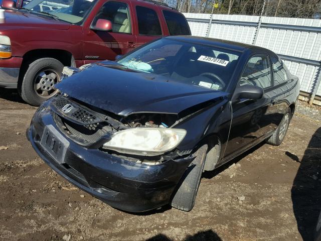 1HGEM22544L071142 - 2004 HONDA CIVIC LX BLACK photo 2