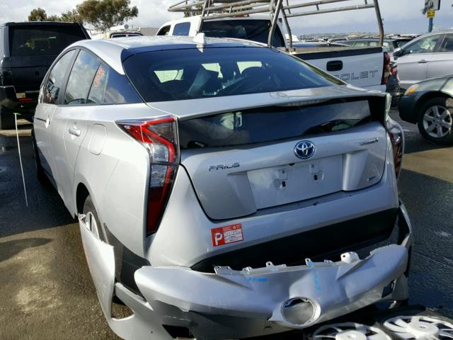 JTDKARFU9G3526608 - 2016 TOYOTA PRIUS SILVER photo 3