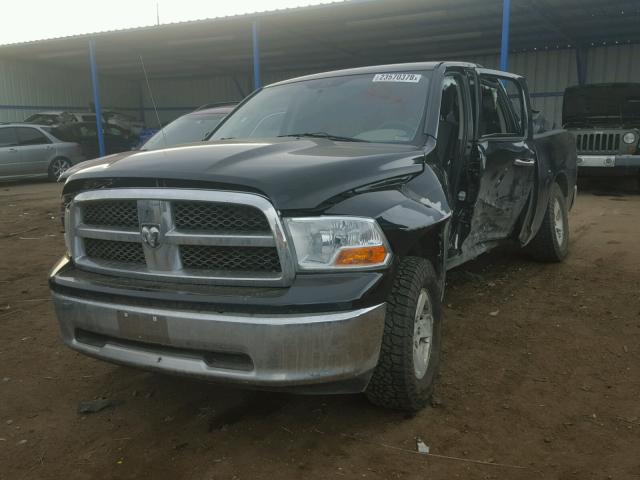 1D7RV1CT1BS589223 - 2011 DODGE RAM 1500 BLACK photo 2