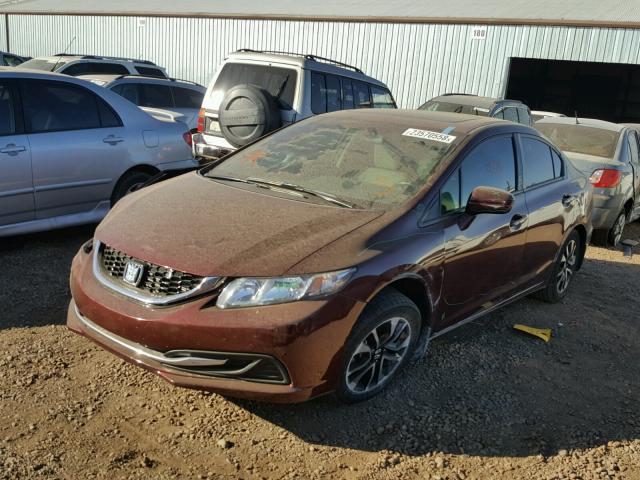 2HGFB2F80FH554707 - 2015 HONDA CIVIC EX RED photo 2