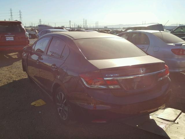 2HGFB2F80FH554707 - 2015 HONDA CIVIC EX RED photo 3