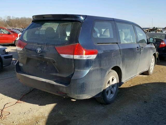 5TDKA3DC0BS002648 - 2011 TOYOTA SIENNA BAS BLUE photo 4